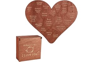 JUGCUT Romantic Gift Wooden Heart Puzzle, Love Messages Puzzle Boards with Wooden Storage Box Couple Gift for Valentines Romantic Valentines Day Proposal Engagements Wedding Easter Mother's Day