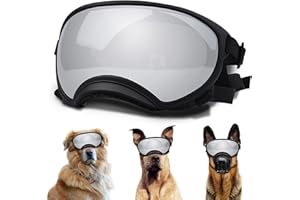 NICERINC PET Dog Sunglasses, Dog Goggles with Adjustable Strap, UV Protection, Windproof, Suitable for Large Medium-Dogs, Dogs Eyes Protection