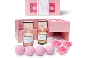 EMPIRE TRADING & COMMERCE Empire Scented Candles & Bath Bombs Set, Gifts for Women, Birthday Gifts for Her, 20pcs Set Gifts for Her, Birthday Gift for Women with Rose Scented Soap Flowers