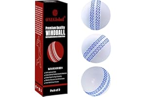 ONEGlobal Premium Windball Weiche Cricketbälle | Langlebig & sicher, farbige Naht, realistischer Sprung & Schwung | Indoor-/Outdoor-Coaching, Training, Garten & Strandspiele