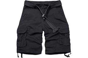 VATINNT Men's Cargo Shorts, Camo Shorts, Multi Pocket Casual Shorts, Loose Fit Outdoor Work Shorts No Belt