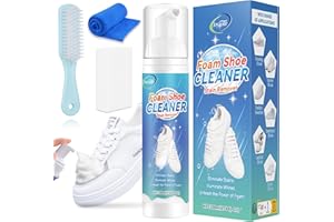 JOYAONE Kit per la pulizia delle scarpe con Spazzola Asciugamano e Spugna, Bianche Schiuma Pulitore Scarpe per Sneakers per Scarpe Bianche Stivali