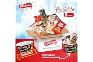 PIÙBUONO Più Buono Box aperitivo salato 9 PEZZI Tutto rigorosamente MONOPORZIONATO ciotola in omaggio