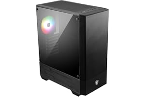 MSI MAG FORGE 110R Boitier PC Gaming Moyen Tour Noir, 1x Ventilateur 120mm ARGB, Panneau Latéral en Verre Trempé, ATX, mATX, mini-ITX
