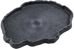 Flylin Reptilien Wasserschale, Reptilien Futterstation Harzfelsen Reptilienfutter und Wasser-Futternapf, Reptile Rock Feeder Bowl Schildkröte Eidechse Harz Water Bowl Reptile Terrarium Food Dish (L)