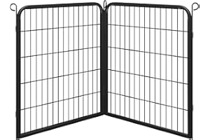 costoffs 2 Panel Metal Dog Playpen, Practical Pet Puppy Pen 80 cm Height Exercise Pen for Small/Medium Animals Indoor Outdoor