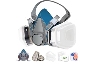 vvuvnem Respirator Mask with Filters, Reusable Respirator Mask for Chemical, Painting, Epoxy Resin, Woodworking