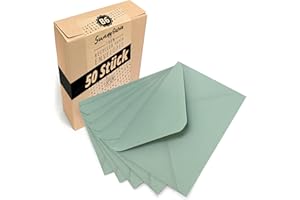 ‎JAPUN Japun – Briefumschläge (50 Stück) aus Papier, Kuvert, Umschlag ohne Fenster - DIN B6-175 x 125 mm - grün