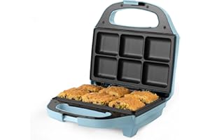 ‎GILES & POSNER Giles & Posner Kuchenmacher – Brownie Maschine, Kuchenscheiben, Flapjacks, Blondies, Antihaftplatten, Einfach zu Reinigen, Kompakt, Kinderbacken, Automatische Temperaturregelung, 750W, Pastellblau