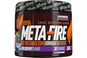 ENGEL NUTRITION META FIRE - Stoffwechsel Drink für jede Diät | Mit Grüntee, Apfelessig L-Carnitin & Sinetrol® (Wildberry)