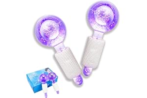 Smasener 2PCS Facial Ice Globes, Globes de Glace Massage Visage, Massage Visage Hockey sur Glace, Ice Globes for Fciales, Anti Ageing, Reduce Puffy and Wrinkle (Emballé par paire, Violet)