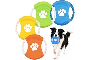 Reaorktic 4 stycken frisbee hund, naturlig bomull hund frisbee