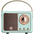 Luckyu Retro Bluetooth Speaker, Vintage Speaker with Old Fashioned Classic Style,Loud Volume, Bluetooth 5.0 Wireless Connection, Support TF Card, U Disk and AUX Audio Input (Blue)