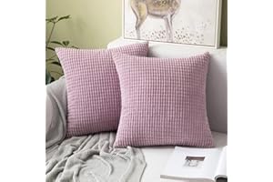 MIULEE Funda de Cojín Fundas de Almohada Suave Decorativa Cuadrado Pana Granulado Poliéster para Hogar Sofá Silla Cama Sala de Estar Dormitorio50x50cm 2 Piezas Rosa Oscuro