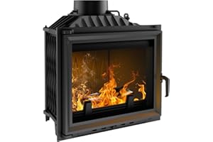 KRATKI ANTEK Camino a legna in ghisa 10kW Ø 180 - stufa a legna Classe energetica A - ECODESIGN, Efficienza termica 76% - Gamma di potenza 4,5-13kW - cestino della cenere & regolazione dell’aria