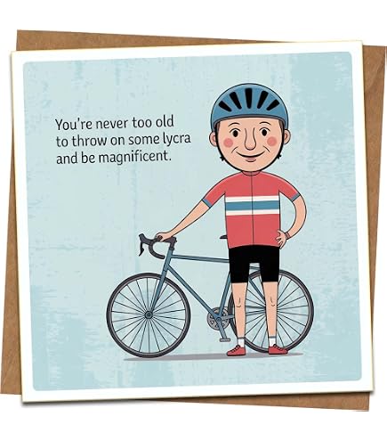 Paperlink Biglietto Di Auguri Umoristico Per Uomo - 'Out Of Breath & Pulled Leg Muscle', Con Illustrazione Di Ciclisti, Vuoto Dentro, Busta Inclusa, 127x178 Mm - 5