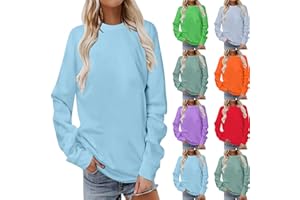 AMhomely Sweatshirt for Women Autumn Winter Casual Loose Long Sleeve Shirts Ladies Crewneck Dressy Graphic Sweatshirts Pullover Tops for Work Officce Sale Clearance UK Size S-5XL