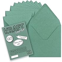 Buste Quadrate Gustav Neuser 15,5x15,5 Cm - Verde Eucalipto, 25 Pezzi, Chiusura A Colla, Per Inviti - Foto 6