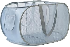 KIAYOO Cesto Ropa Plegable,Cesta Ropa Sucia 2 Compartimentos,Cesta Ropa Limpia para para el Baño,Dormitorio,Lavandería,Hotel y Viajes,Gris