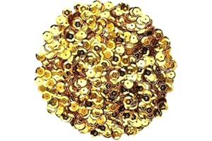 Angel Malone ® 15g (±) 1200 pcs. 6-7mm in Diameter Premium Quality Cup Sequins DIY Arts Crafts Making - UK Seller (Gold)