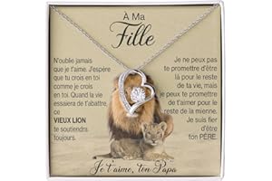 Bramart Collier pour femme Or, Argent - Idées cadeaux pour elle événement spécial, Anniversaire ou Noël - Coffret avec dédicace comprise