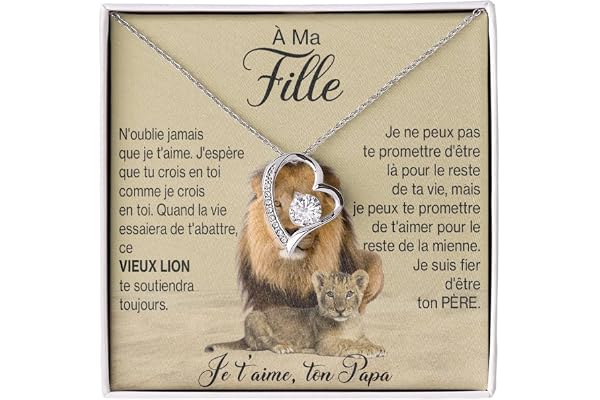 Bramart Collier pour femme Or, Argent - Idées cadeaux pour elle événement spécial, Anniversaire ou Noël - Coffret avec dédicace comprise