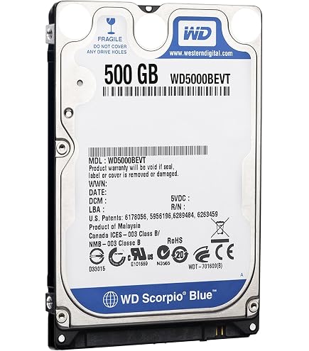 Disco Rigido WD Blue 500GB 5400RPM SATA 2.5 Pollici Per Laptop. Modello WD5000LPVT, Nuovo.