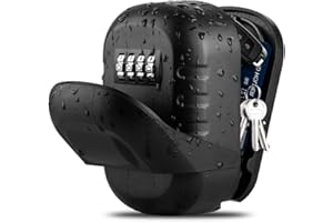 BTNEEU Cassetta Sicurezza Chiavi, Grande Cassaforte Chiave Combinazione, Cassaforte per Chiavi da Esterno con 4 Cifre, Chiave Cassetta Sicurezza per Esterno Casa Garage Ufficio Palestra (Nero 1)