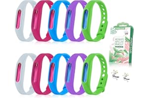 Mosquito Repellent Bracelet, PandyCare 10 Pack Silicone Insect Repellent Bracelet Mosquito Bands for Adults & Kids - 100% Natural Plant Essential Oil, Double Strength & Waterproof, Up to 480 Hours