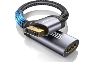 JSAUX Adaptador DisplayPort a HDMI 4K, Resolución 4K@30Hz HDTV Convertidor Duradero Adaptador DP Macho a HDMI Hembra para TV, Thinkpad, HDTV, Monitor, Proyectores, Computadoras portátiles, HP