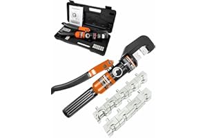 AMZCNC 8 Tons Hydraulische Presszange Crimpzange 4-70 mm² Zange Kabelschuhzange with 9 Pairs of Dies (Crimpzange(4-70mm²))