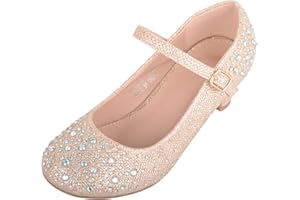 Absolute Footwear Kids Sparkly Rhinestone Wedding Party Pagents Shoes Heel Shoes