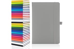 ‎NOTES LONDON Notes London Blanko-Seiten-Notizbuch, A5, weiß, unliniert, blanko, Stiftschlaufe, Band und Papiertasche, mittelfester Einband, Notizbuch, umweltfreundlich, nachhaltiges Papier (grau)