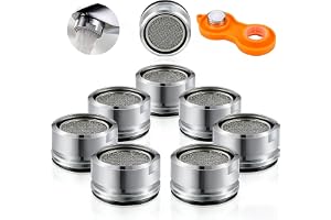 SKY-TOUCH 24mm Faucet Aerator, Anti-Splash Water Flow Regulator, Water-Saving Faucet Nozzle Replacement Part for Kitchen and Bathroom Sinks, Wrench Included, External Thread, 8 PCS