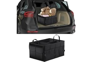 VBGURR 1Pc Car Boot Organiser, Waterproof Multi Compartments Boot Organiser, Foldable Car Accessories Suitable for All Vehicles (1Pc)