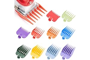 KBSICWO 10 Pcs Clipper Guards Compatible with Wahl, Universal Replacement Hair Clippers Guide Comb, Set Wahl Clipper Guards for Most Clippers Trimmers, Professional and Home Use 10 Sizes