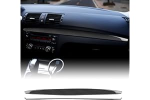 KUNGKIC Fibra de Carbono Coche Co-Piloto Panel de Instrumentos Tira Adhesiva Interior Compatible with BMW Serie 1 E82 E88 2008-2013 Accesorios (Negro)