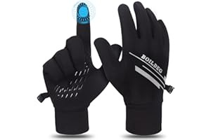 boildeg Guanti Invernali Caldi Touchscreen Guanti da ciclismo leggeri Guanti MTB Anti-scivolo Guanti sportivi Termici neri per il Ciclismo Guanti Antiscivolo Escursionismo Uomo＆Donna