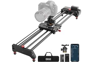 GVM GREAT VIDEO MAKER GVM 80 cm suwak kamery z napędem, szyna kamery ze sterowaniem aplikacją, stabilizator wideo z przyspieszonym śledzeniem i panoramicznym nagrywaniem wideo 120° do kręcenia filmów fotograficznych