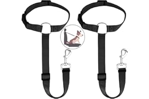 HONZUEN 2 Pack Universal Dog Pet Headrest Seat Belt Adjustable Durable Dog Car Harnesses Restraint with Carabiner, Dog LeadSafety Seatbelt belt for any Cars Vehicle, Black