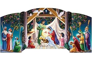 Vermont Christmas Company Visiting the Manger Free Standing Advent Calendar
