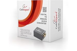 Gembird DSC-OPT-RCA-001 convertidor de Audio Negro - Conversor de Audio (32, 44.1, 48, 96 kHz, 5 V, 0,5 W, 41 mm, 41 mm, 26 mm)