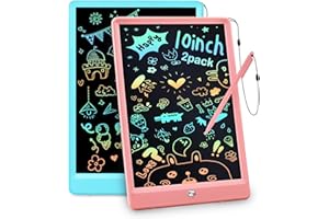 BlueSwan Lot de 2 Tableaux d'écriture LCD de 10 Pouces, Tableau Magique pour Enfants, Planche à Dessin effaçable, Jouet éducatif pour Enfants de 3 à 7 Ans, Rose + Bleu