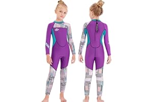 ‎GOGOKIDS Gogokids Kinder Neoprenanzüge Thermische Bademode, Mädchen Einteiler Badeanzüge 2.5mm Neopren Taucheranzug Rash Guard Schnorchelanzug UV-Schutz 50+