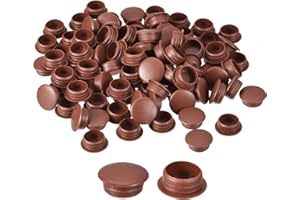 QUARKZMAN 100pz Tappi per Fori di Vite, 12mm(15/32") Dia Coperchi Fori Bloccaggio a Scatto in Plastica Tappo a Filo per Mobili Armadietti Credenze, Marrone Rosso