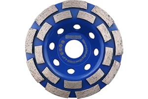 HIGHDRIL Disque Diamant Meuleuse 115mm - Double Rangée Meule pour Ponçage et Polissage du Béton Maçonnerie Granit Marbre Pierre Naturelle
