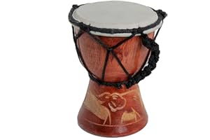 CIFFRE Kleine 15cm Djembe Trommel Bongo Drum Dekoration Elefant Holz A2