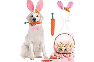 CEASELESLY Osterhunde-Stirnbänder,Hund Osterhase Kostüm,Karotte Haarband,Puppy Karotte Seil Spielzeug Geflochtene,Verstellbar Haustier Ostern Party Kostüm Zubehör für Hund Katze Welpen