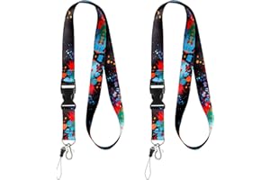 Uniclife Pack de 2 Cordones para Llaves, Cordón Portacredenciales con Portatarjetas, Cordón de Liberación Rápida, Llavero conn para Mujeres y Hombres, Largo con Diseño de Salpicadura de Pintura