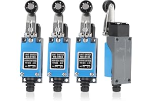 SWAWIS 4 Piezas Interruptor de Límite Momentáneo ME-8104, Final de Carrera Brazo de Palanca de Rodillo, 5A 250V AC NC-NO Interruptor de Viaje para CNC Router Laser Plasma Router